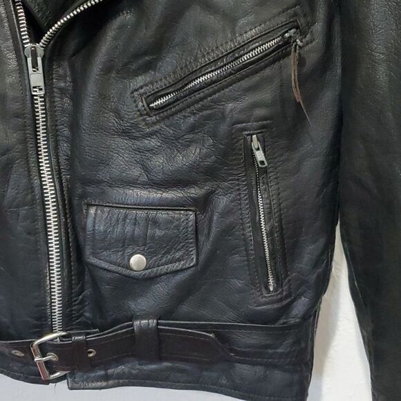 Vintage Leather King Motorcycle Jacket in Black Size M or 6/8 - Picture 3 of 16